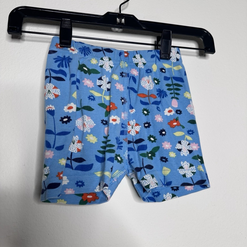 Hanna Andersson Size 5 T Floral Short Sleeve Pajama Set Blue Easter Organic cott - Picture 4 of 6